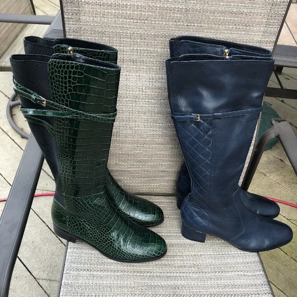 LK BENNETT LADIES (2) PAIR CROC/QUILT RIDING BOOTS - Picture 5 of 8